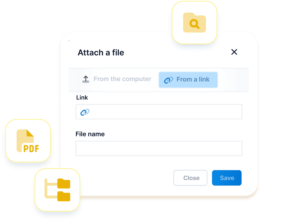 A screenshot showing file sharing in WEDO