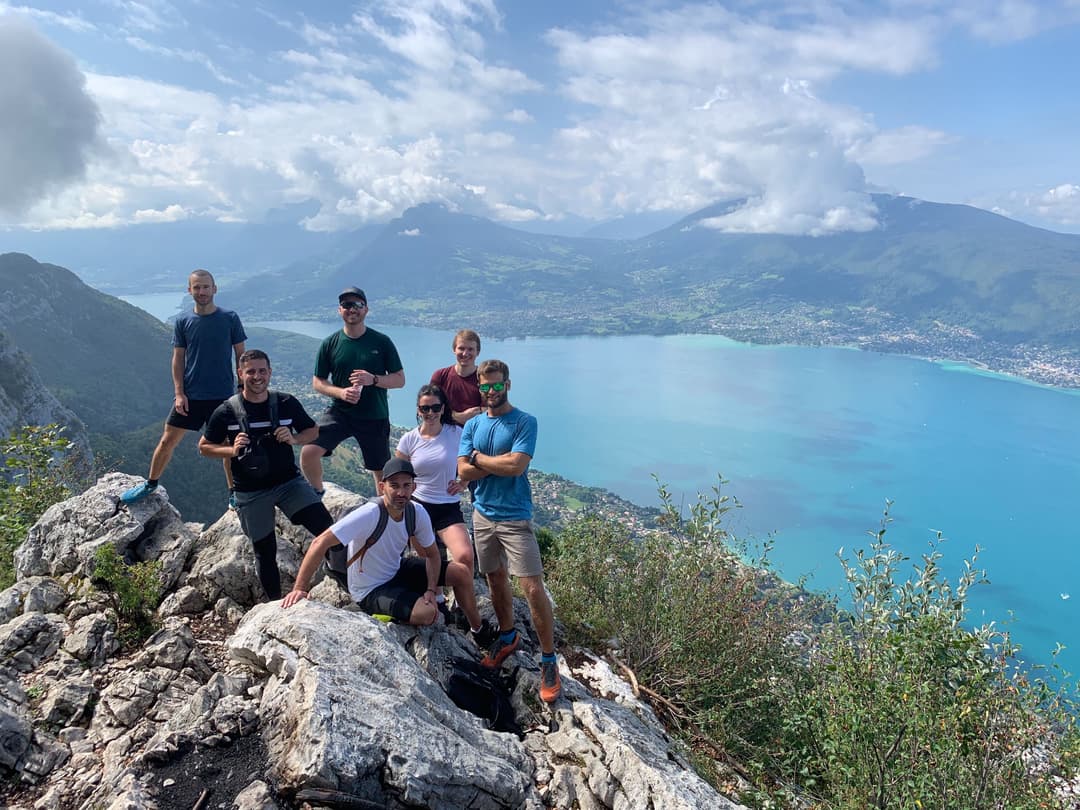 WEDO employees on a mountain