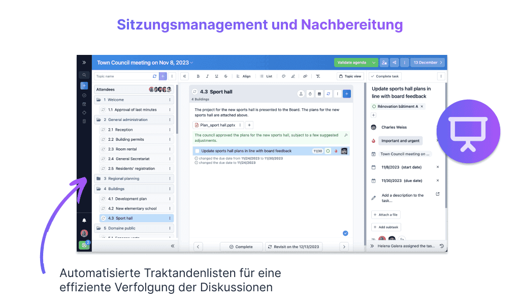 Sitzungsmanagement Tool für die öffentlichen Verwaltung