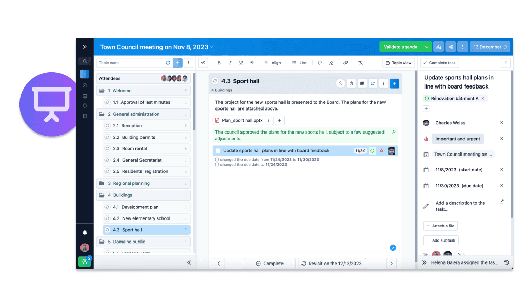 meeting management with WEDO