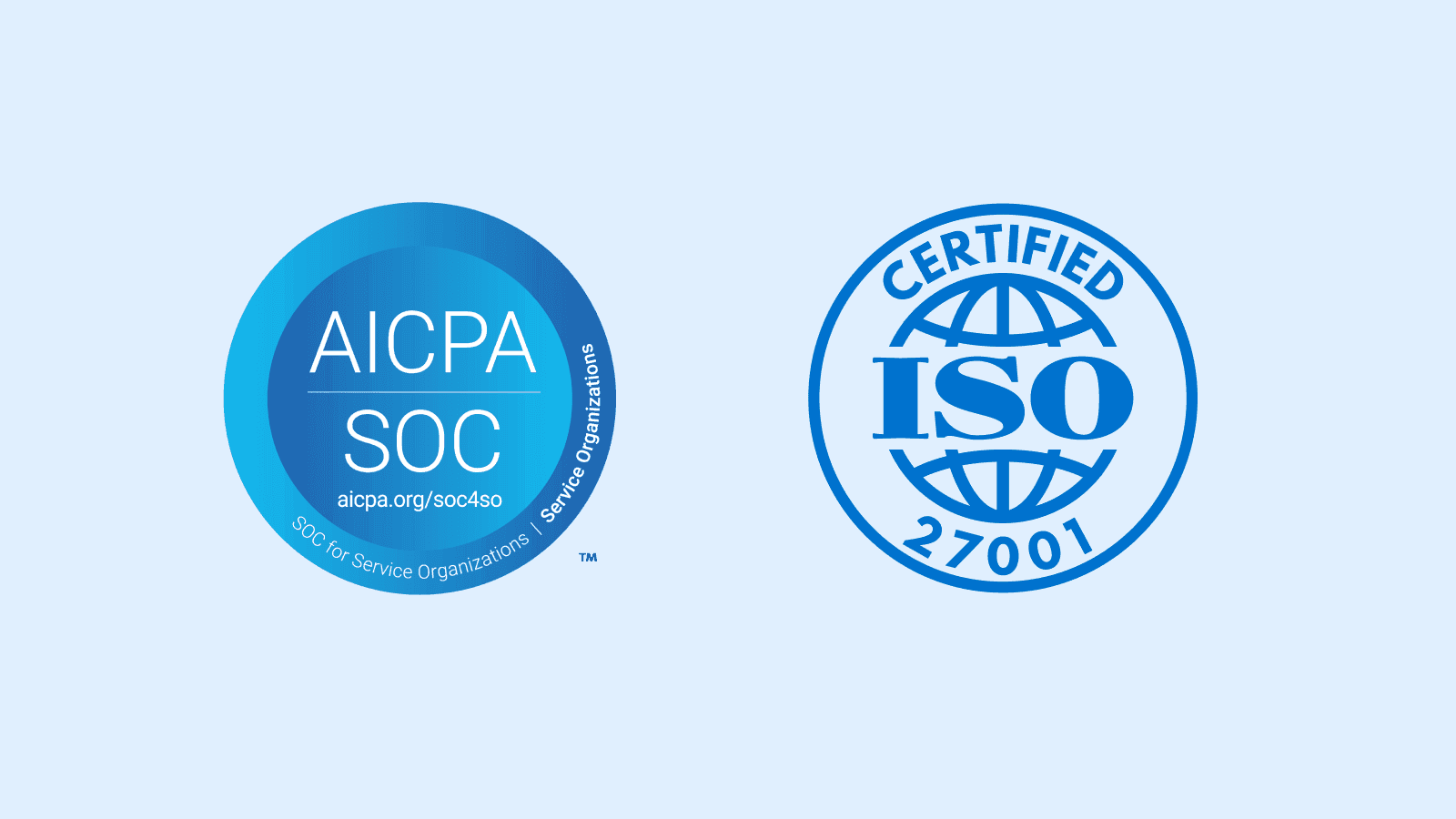 Logo SOC 2 Type II et ISO 27001