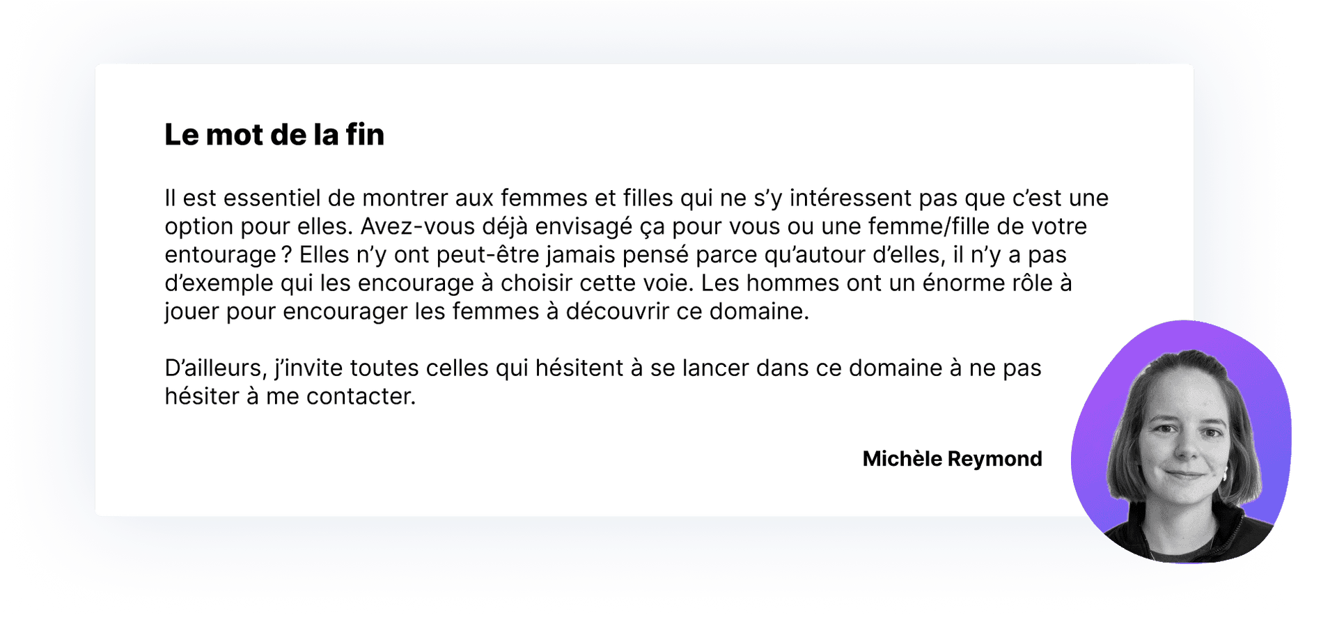 témoignage d'une femme développeuse web