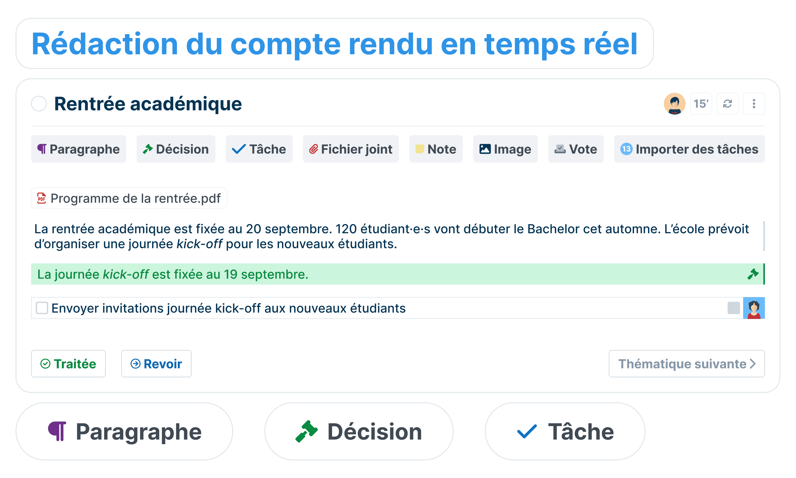 Pendant la réunion