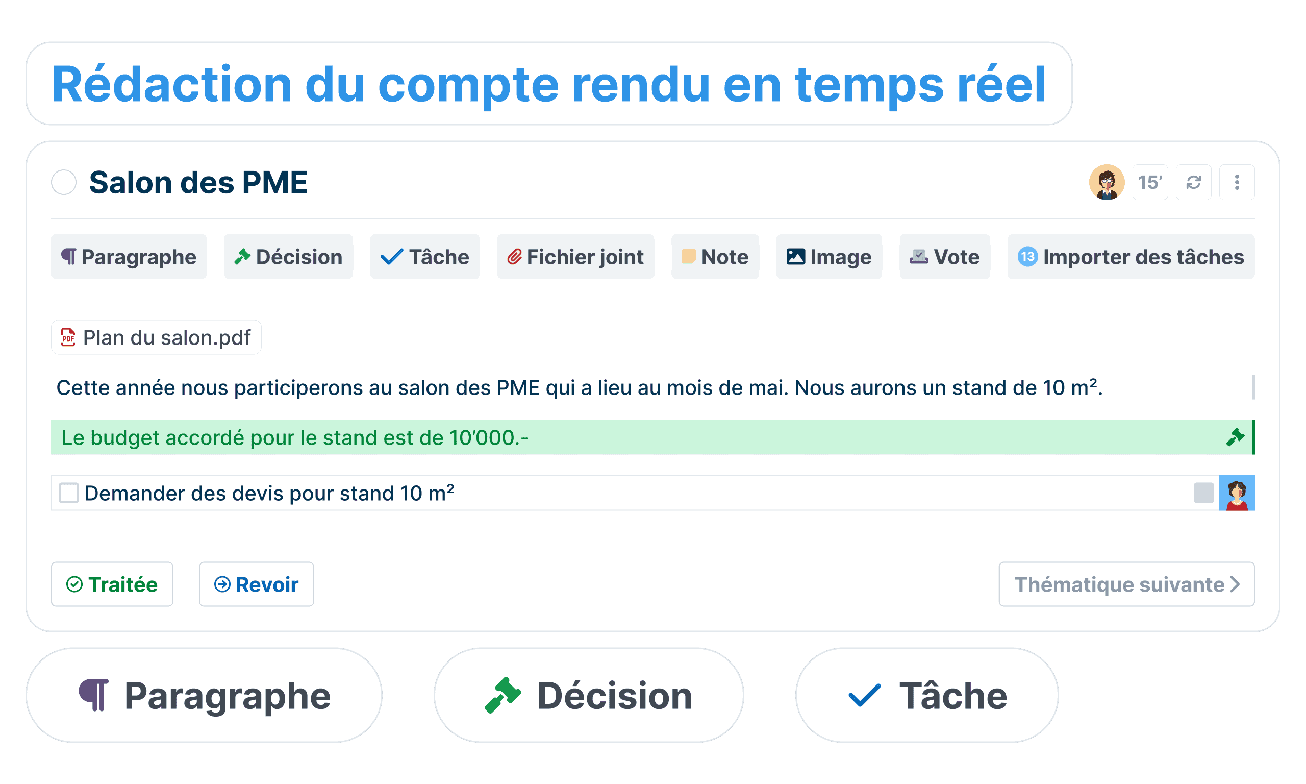 Pendant la réunion