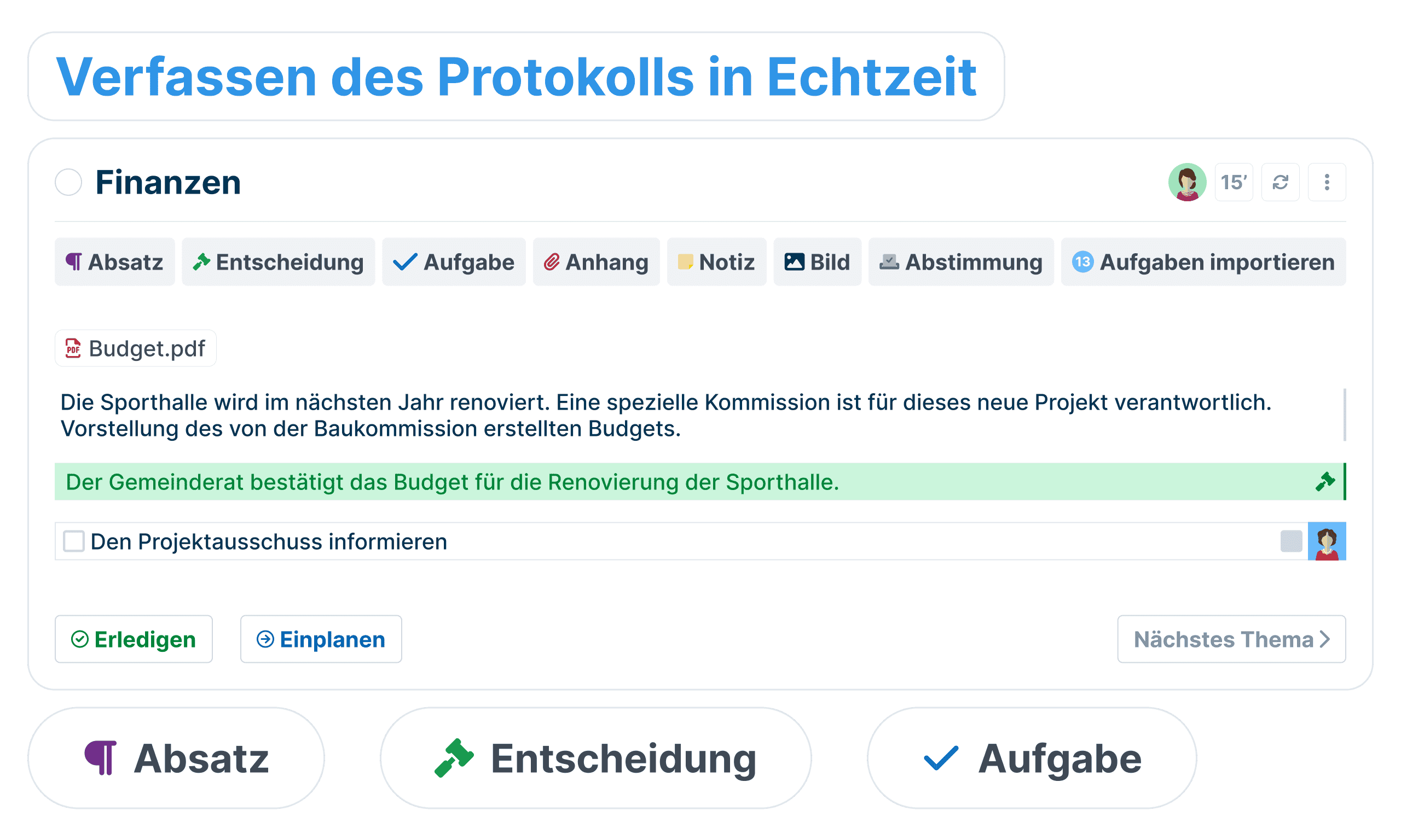 Während der Sitzung