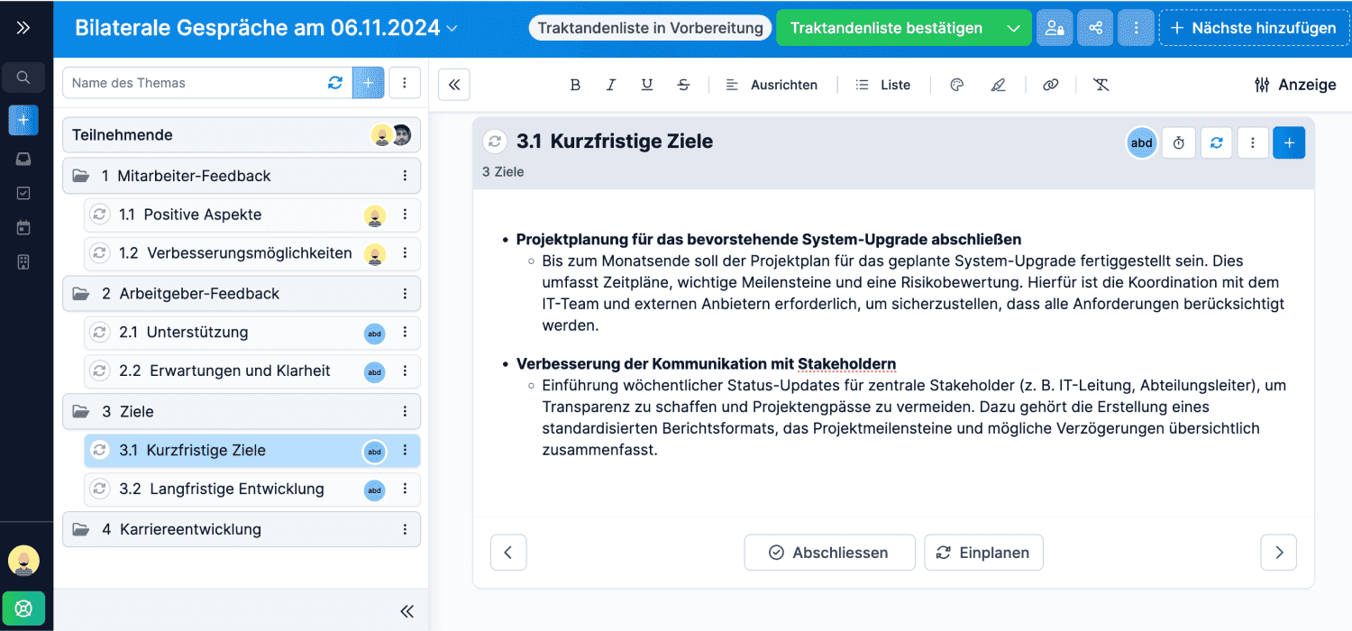 Bilaterale Gespräche | 1:1