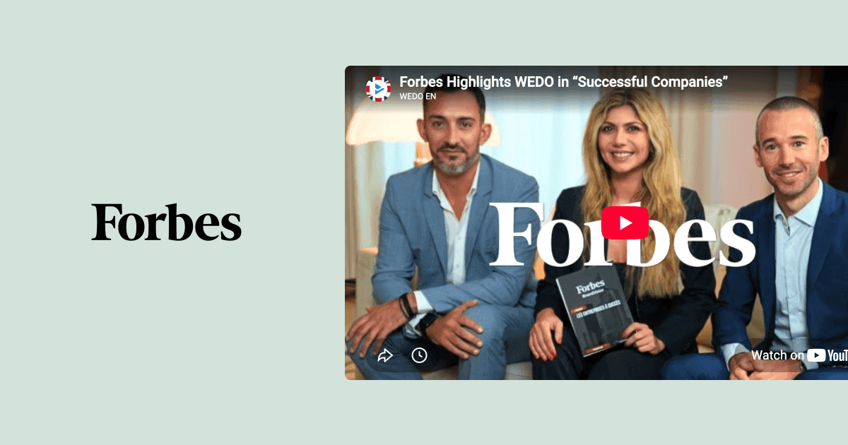 Video thumbnail from Forbes highlighting WEDO in a feature on successful companies.