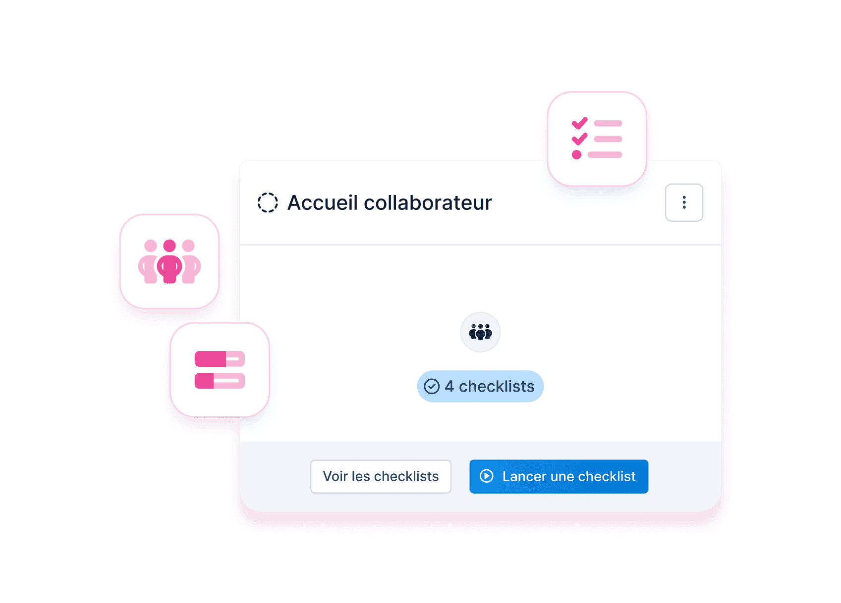 Illustration du module de modèles de checklists, pour standardiser les procédures récurrentes en entreprise.