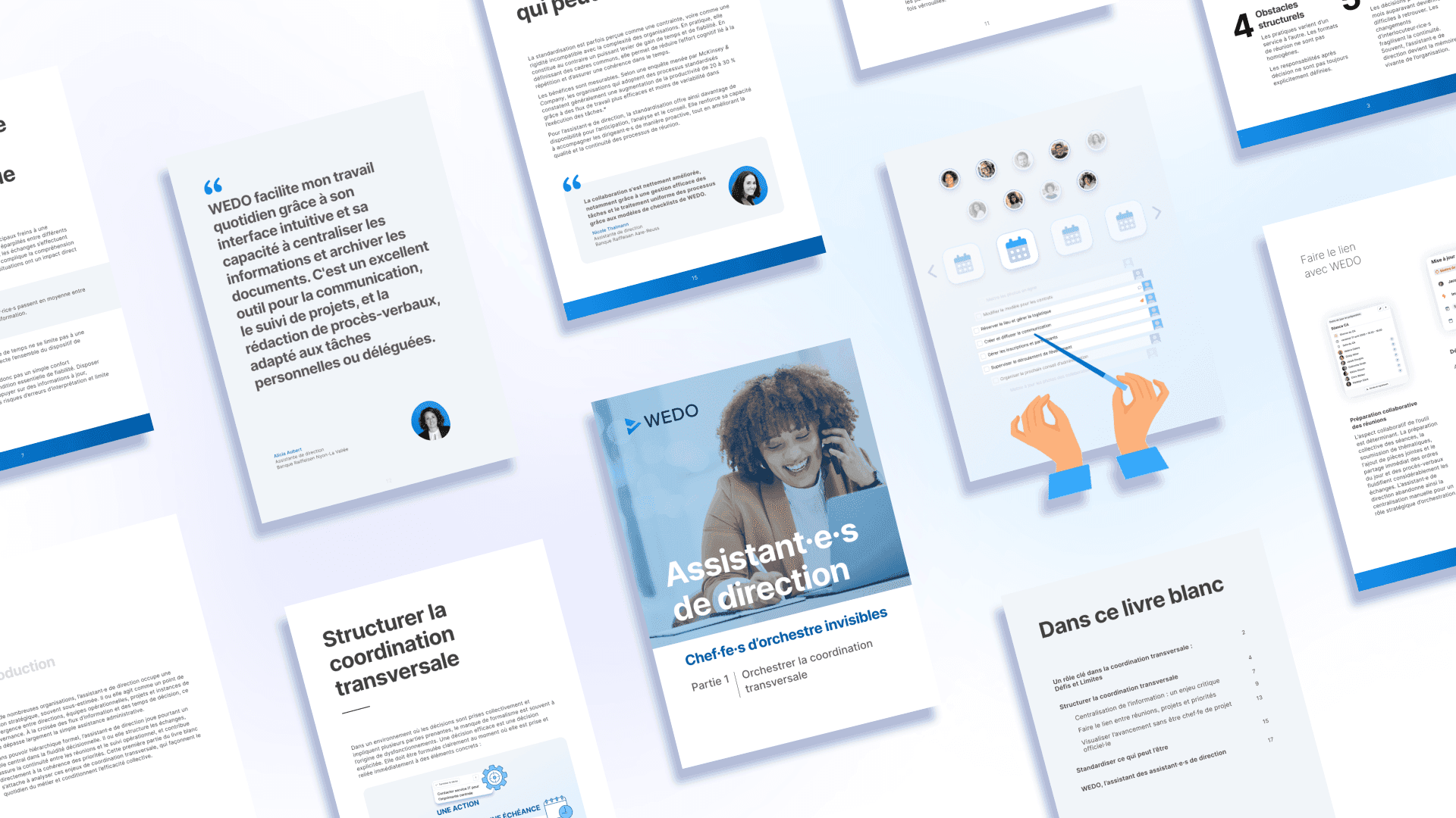 Pages du livre blanc qui explore les complexités et les défis auxquels sont confrontés les assistant·es de direction modernes.