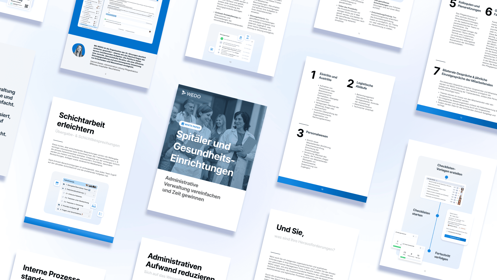 Overview of the pages of the white paper dealing with the problem of red tape in the healthcare sector