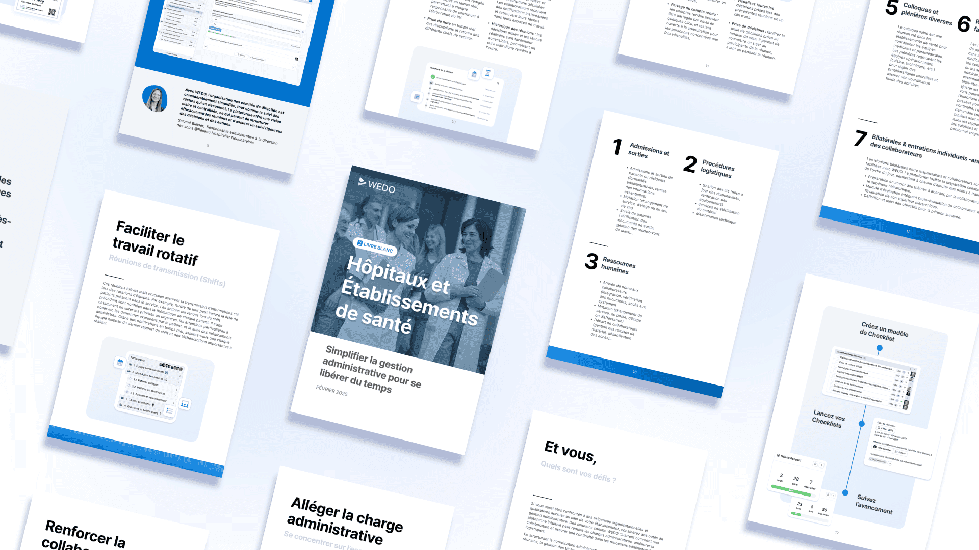 Aperçu des pages du livre blanc traitant de la problématique des lourdeurs administratives dans le secteur de la santé
