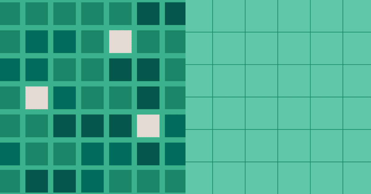 138-vollstandiger-leitfaden-fur-effektive-sitzungsprotokolle.png: Abstract green graphic divided into a grid of dark green squares with three off-white accent tiles on the left and a plain light green grid on the right.