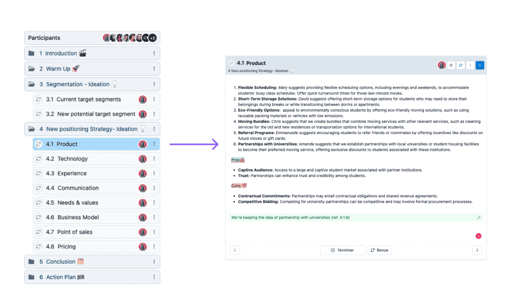 synthèse de brainstorming en ligne