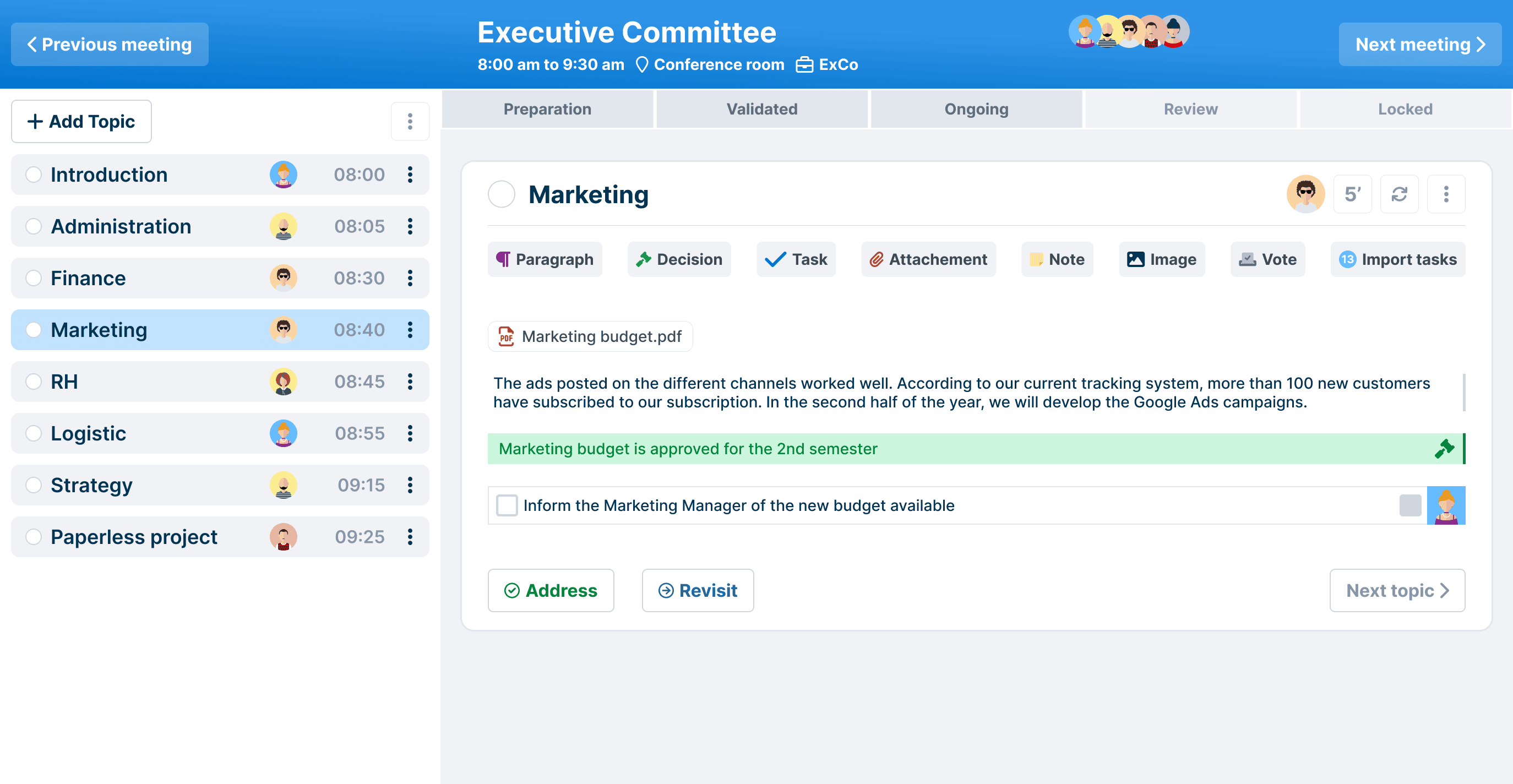 Power your Executive Committees with WEDO