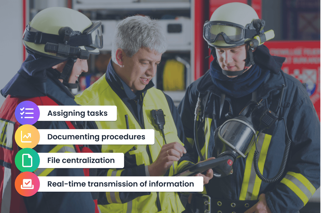 Software for firefighter procedures and automatic dispatch of intervention-related tasks