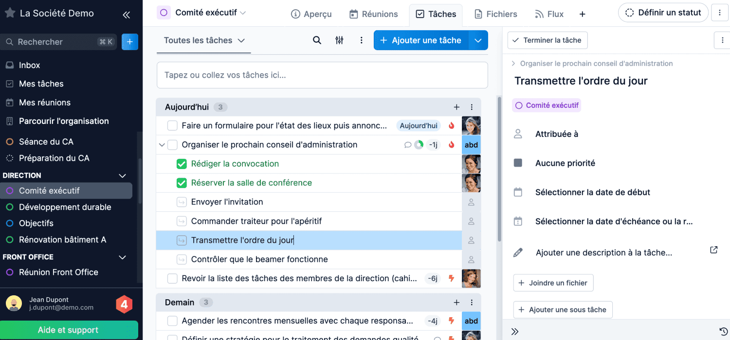 les comités exécutifs
