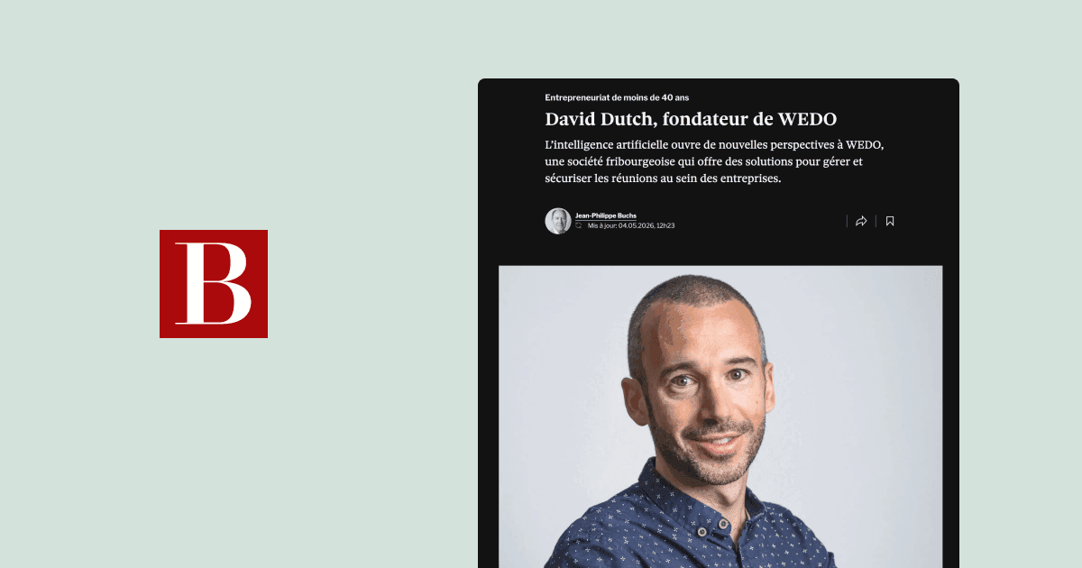 Article feature from Bilan interviewing David Dutch, founder of WEDO.