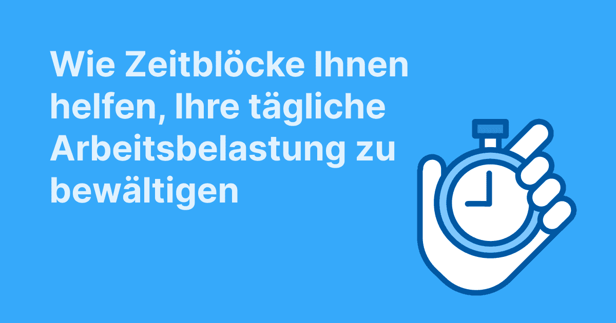 Symbol für Zeitblockierung mit Timer zur effizienten Tagesplanung.